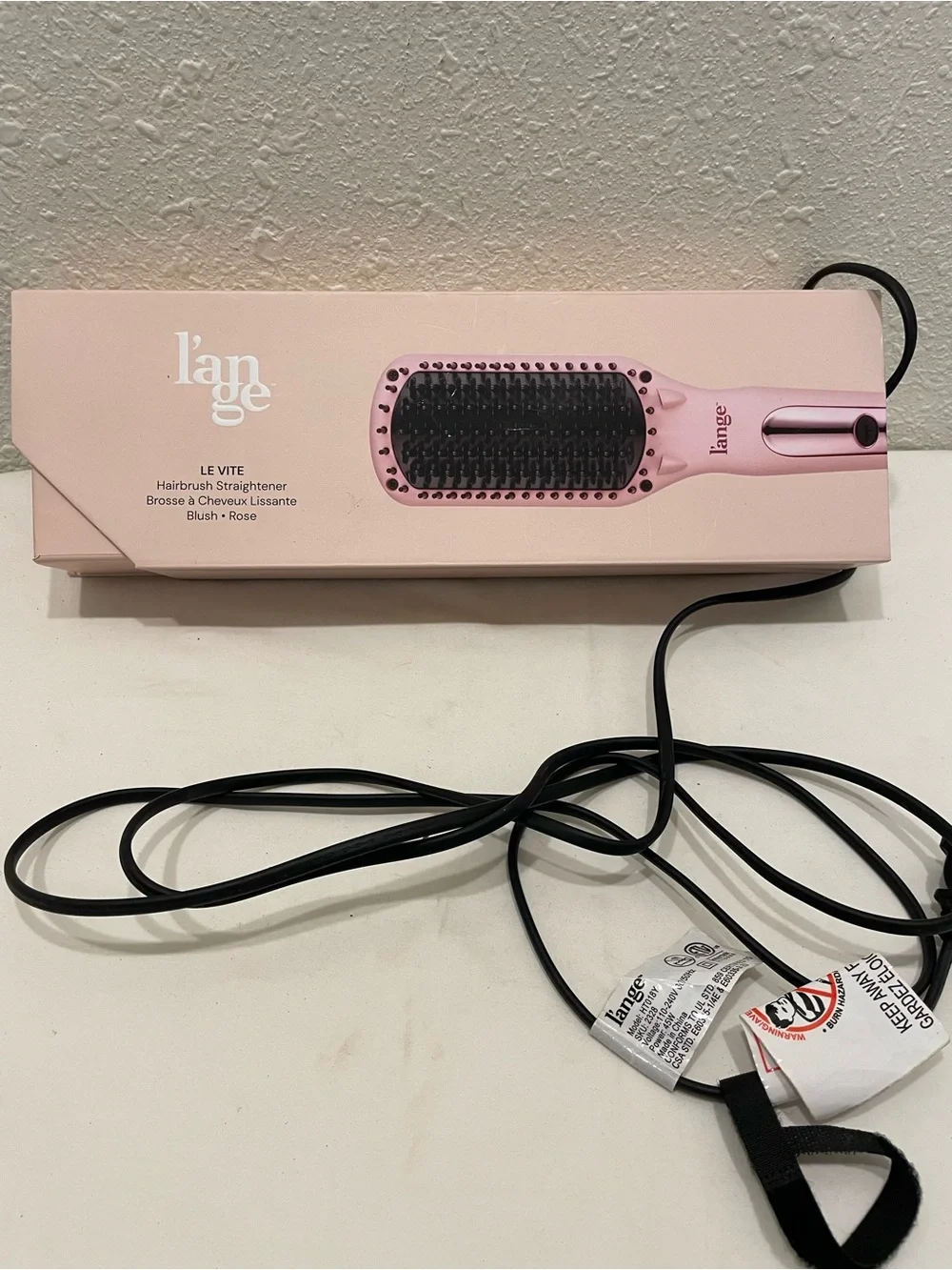 Lange Blush Pink Le Vite Hairbrush Straightener